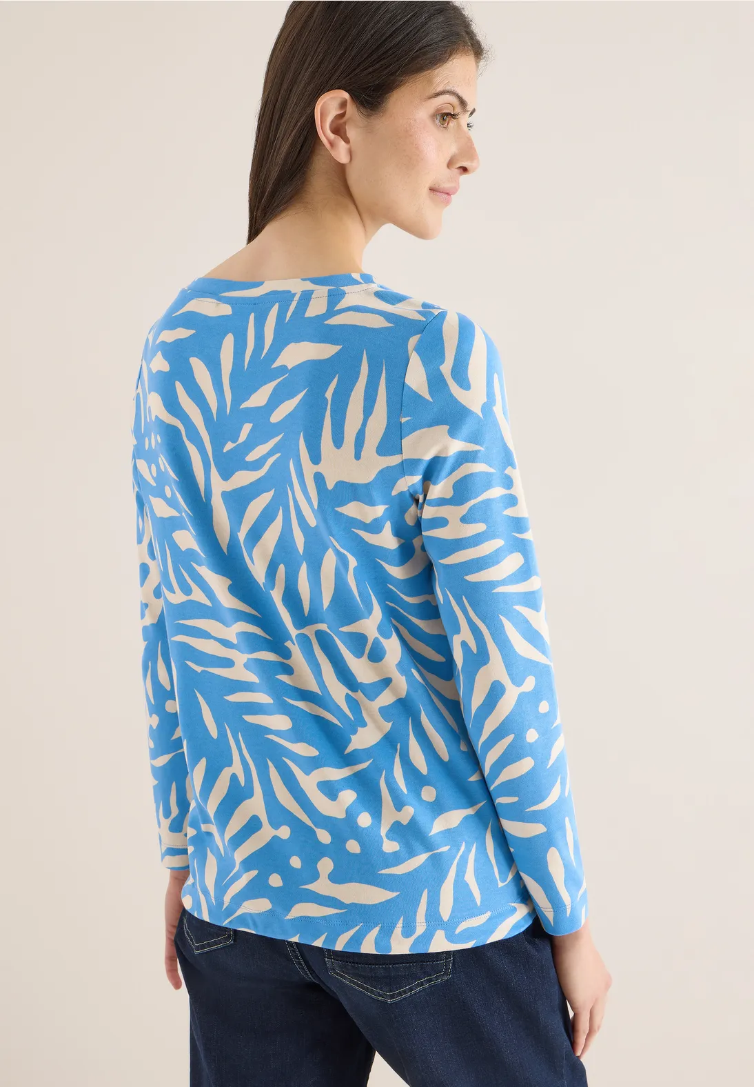 Cecil Tweekleurig Shirt - Fountain Blue