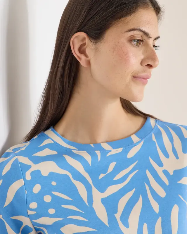 Cecil Tweekleurig Shirt - Fountain Blue