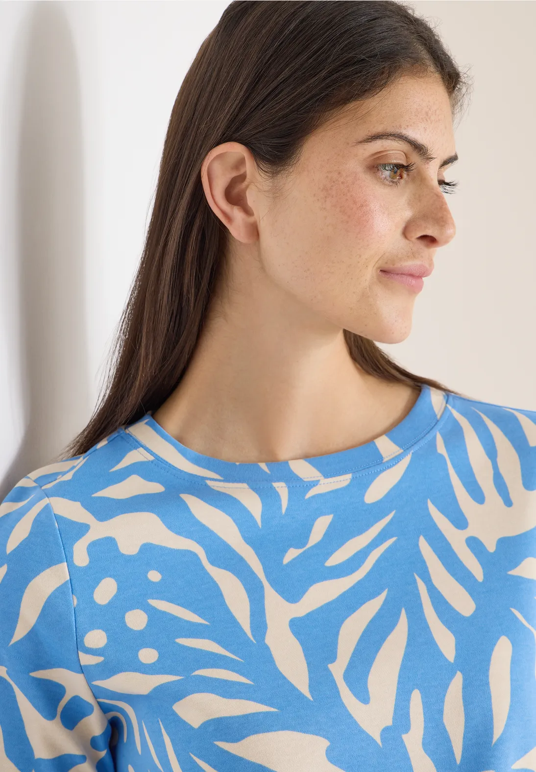 Cecil Tweekleurig Shirt - Fountain Blue