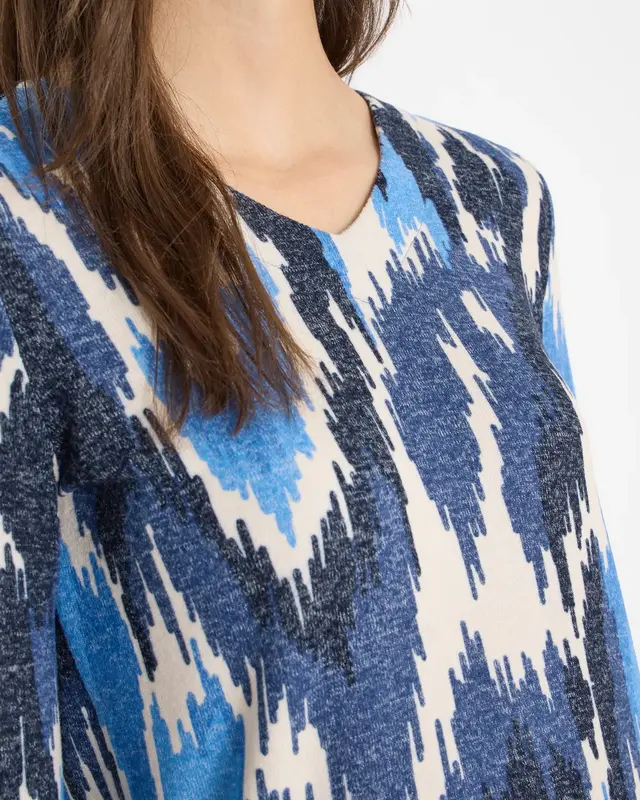 Cecil Gemustertes Shirt - Universal Blue Melange