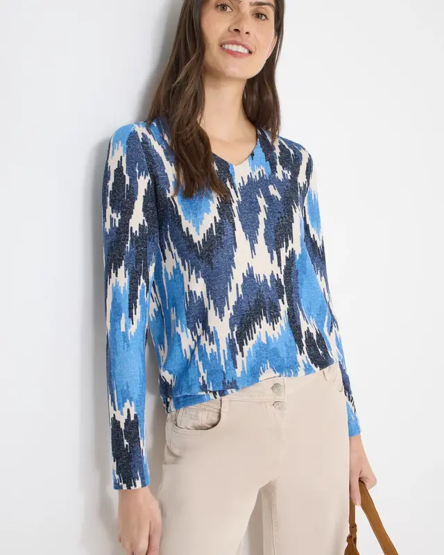 Cecil Printed Shirt - Universal Blue Melange