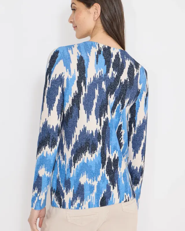 Cecil Gemustertes Shirt - Universal Blue Melange