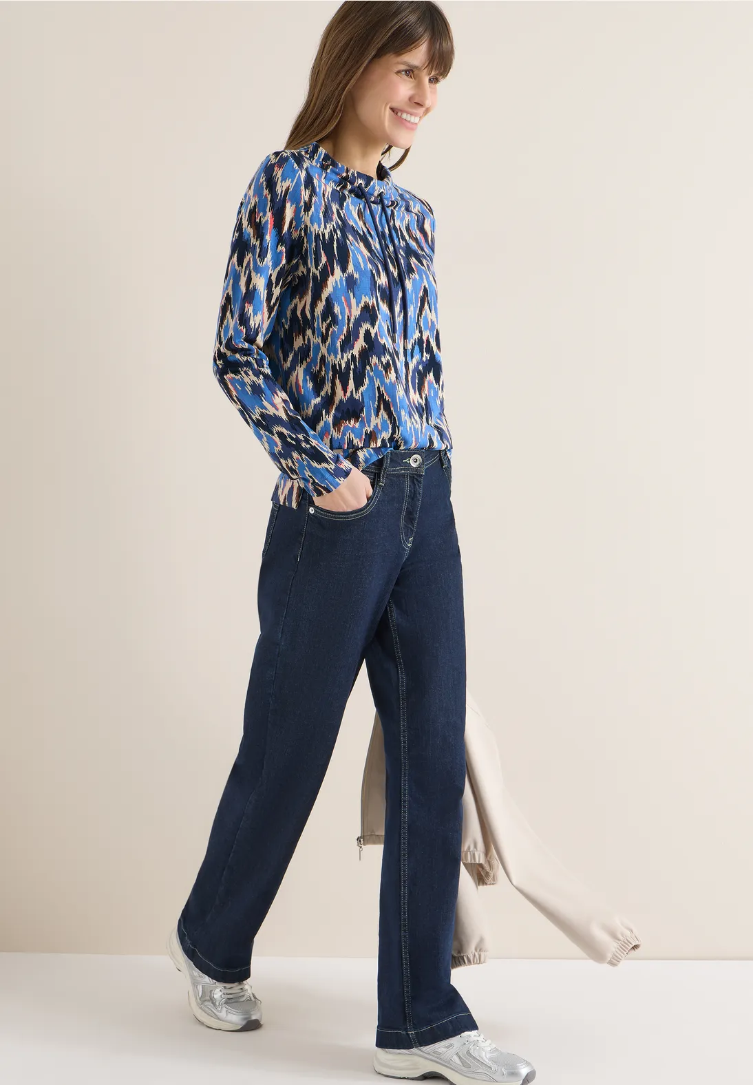 Cecil Shirt met Patroon - Cloud Blue