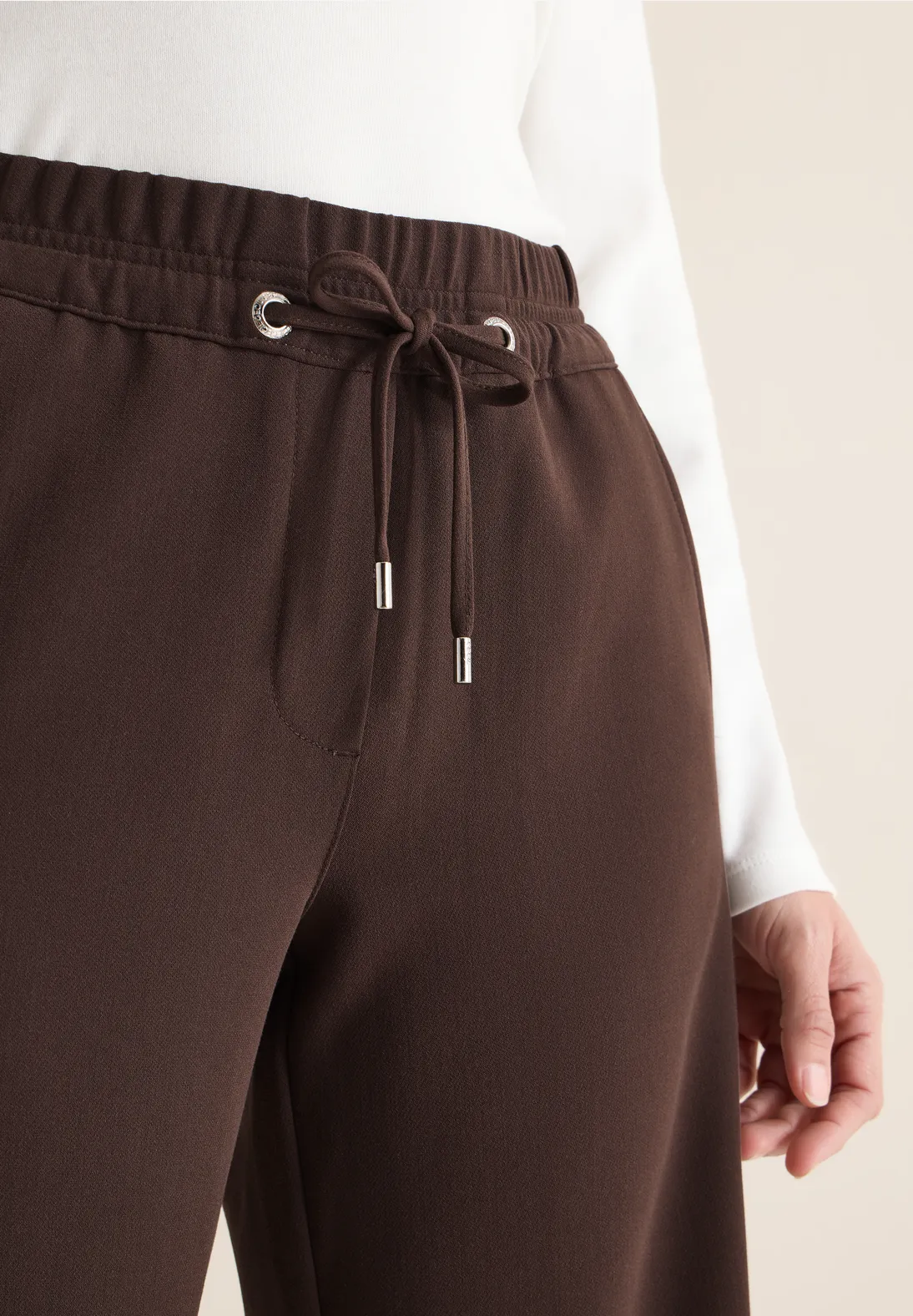 Cecil Pants with Tape Stripes - Macchiato Brown