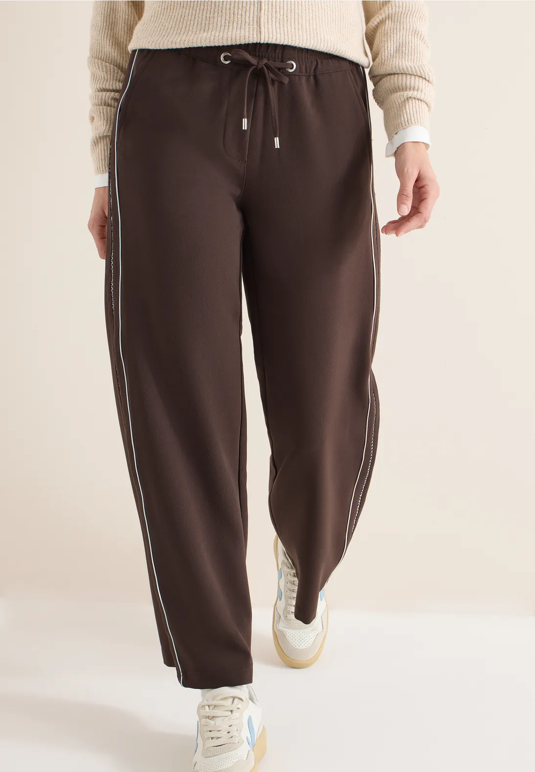 Cecil Hose mit Tapestreifen - Macchiato Brown