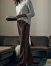 Cecil Pants with Tape Stripes - Macchiato Brown