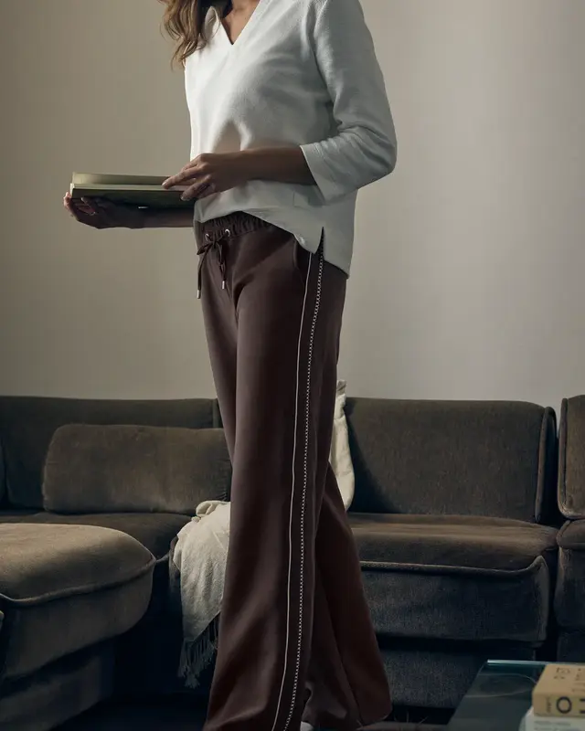 Cecil Hose mit Tapestreifen - Macchiato Brown