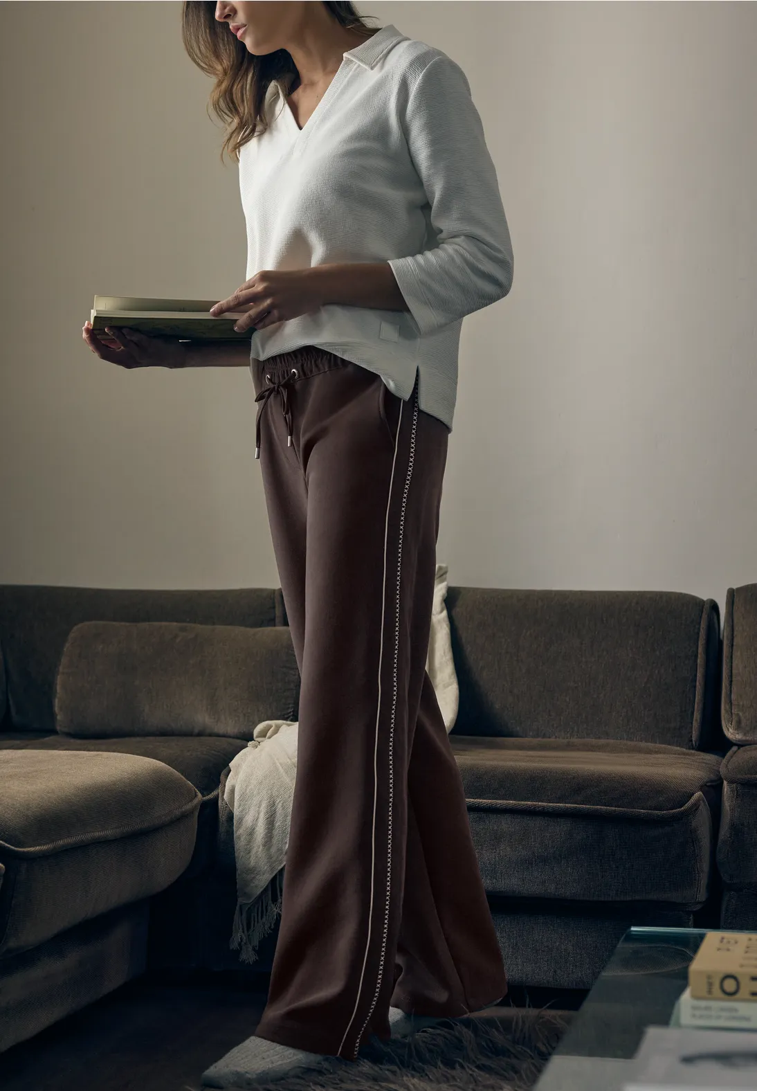 Cecil Hose mit Tapestreifen - Macchiato Brown