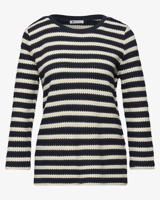 Street One Gestreiftes Shirt - Shadowed Navy