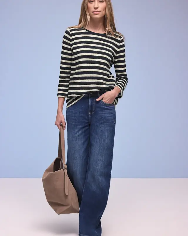 Street One Striped Shirt - Shadowed Navy