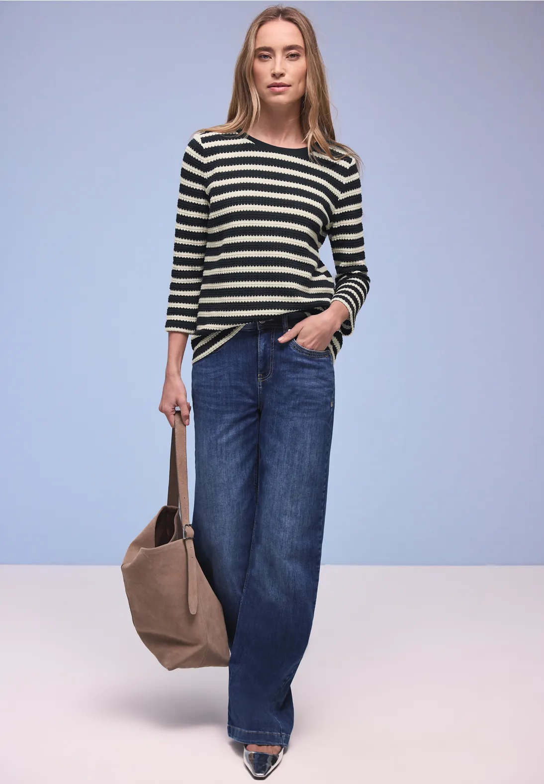 Street One Striped Shirt - Shadowed Navy