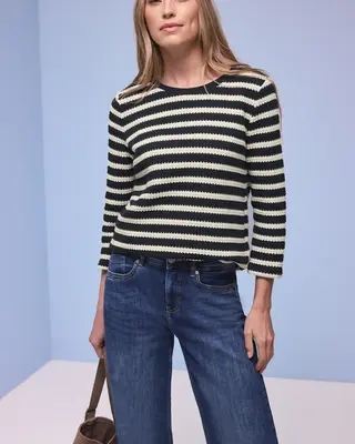 Street One Gestreiftes Shirt - Shadowed Navy