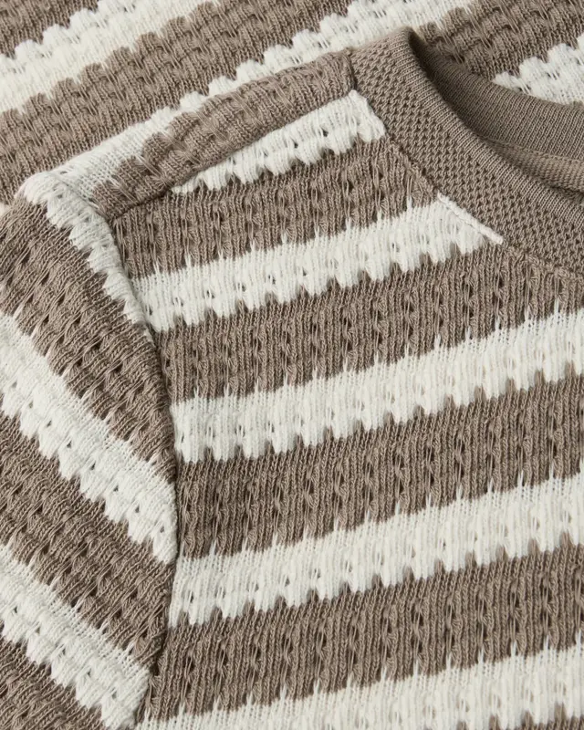 Street One Gestreiftes Shirt - Light Terra Mocha