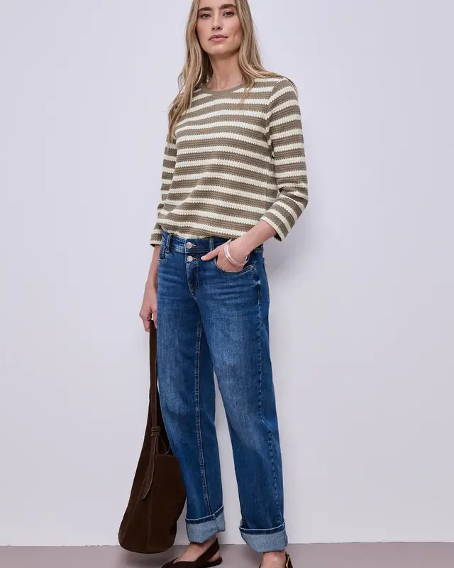 Street One Gestreept Shirt - Light Terra Mocha