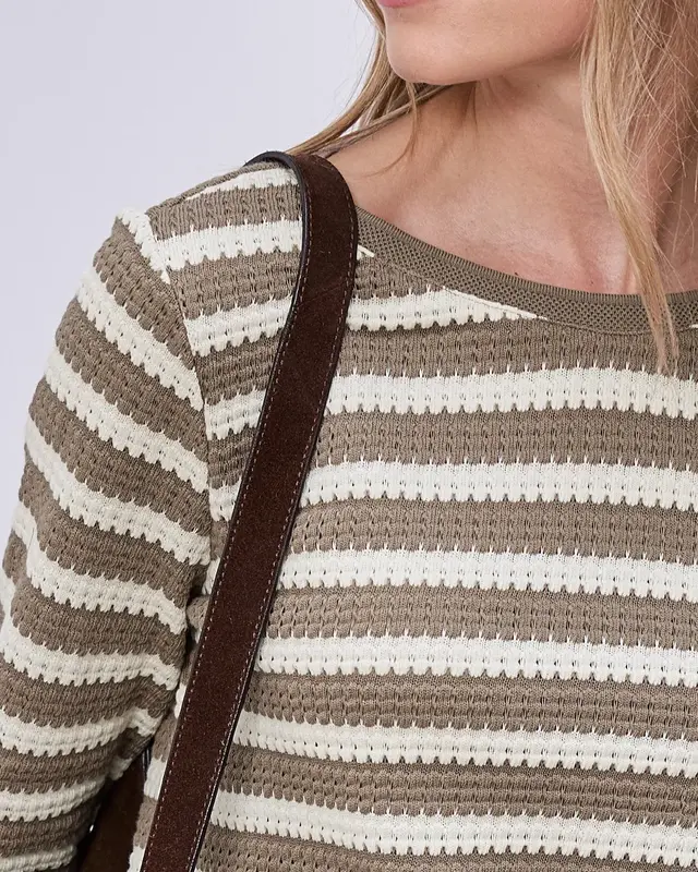 Street One Gestreept Shirt - Light Terra Mocha