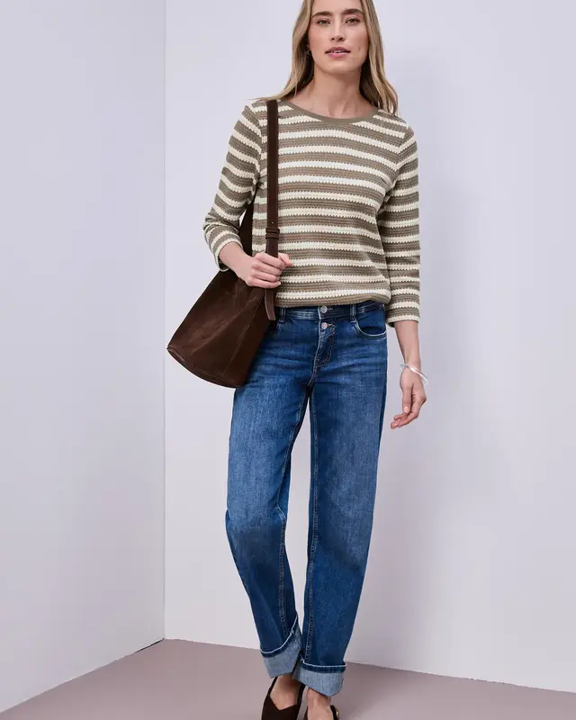 Street One Gestreept Shirt - Light Terra Mocha