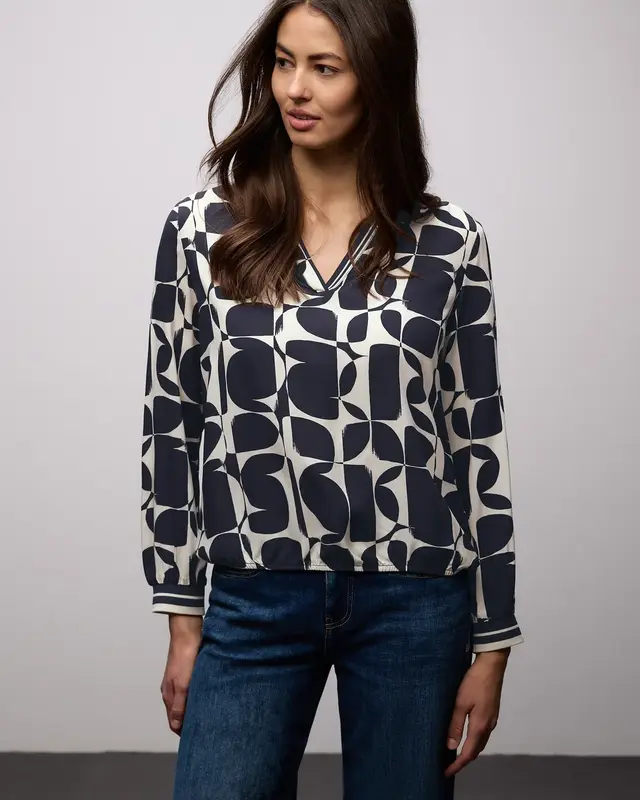 Street One Bluse mit Tapedetails - Shadowed Navy