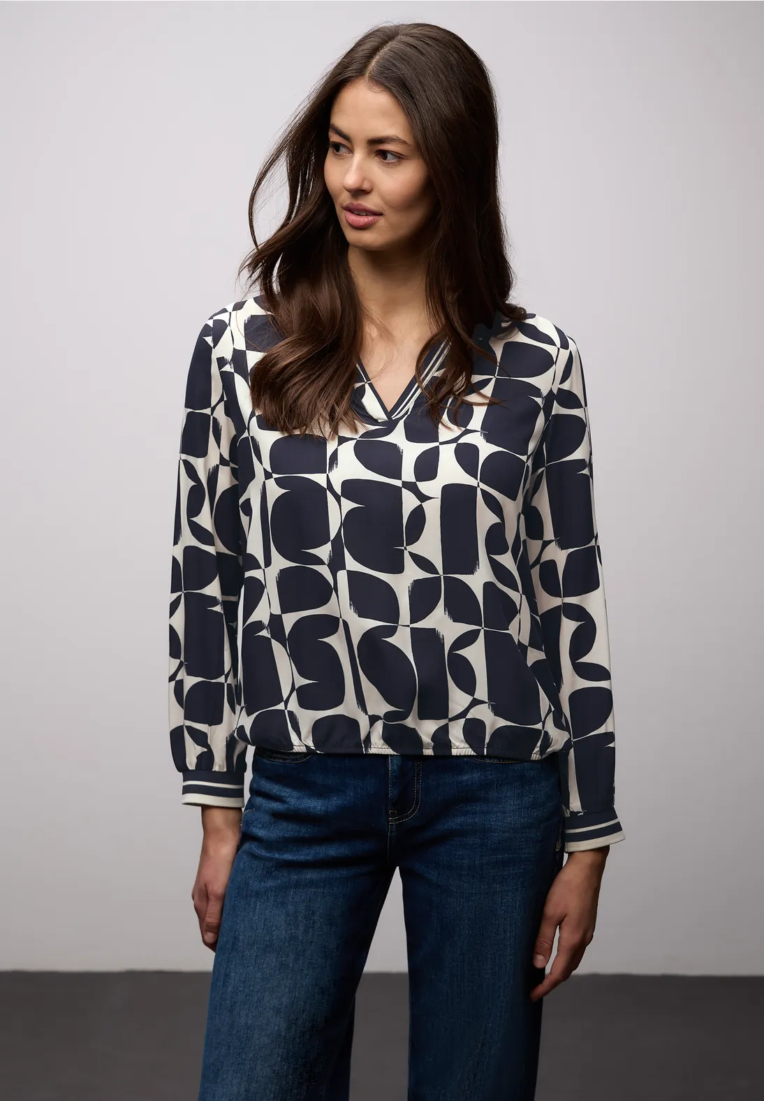 Street One Bluse mit Tapedetails - Shadowed Navy