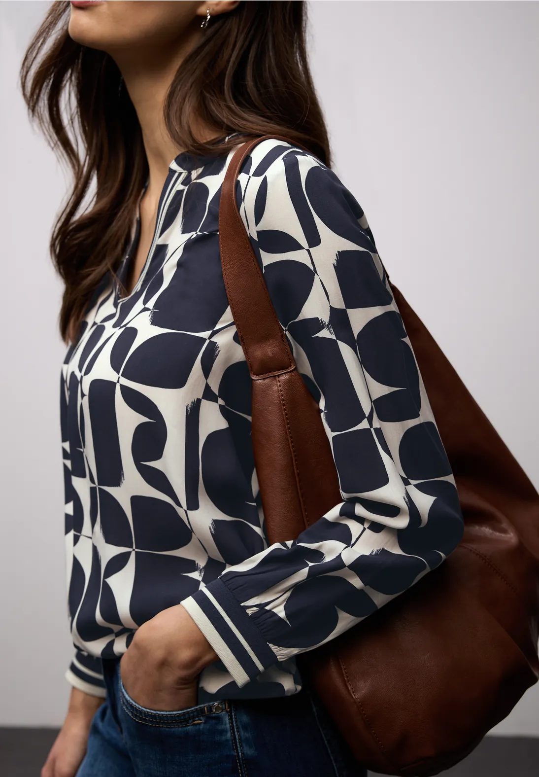 Street One Blouse with Tape Details - Shadowed Navy