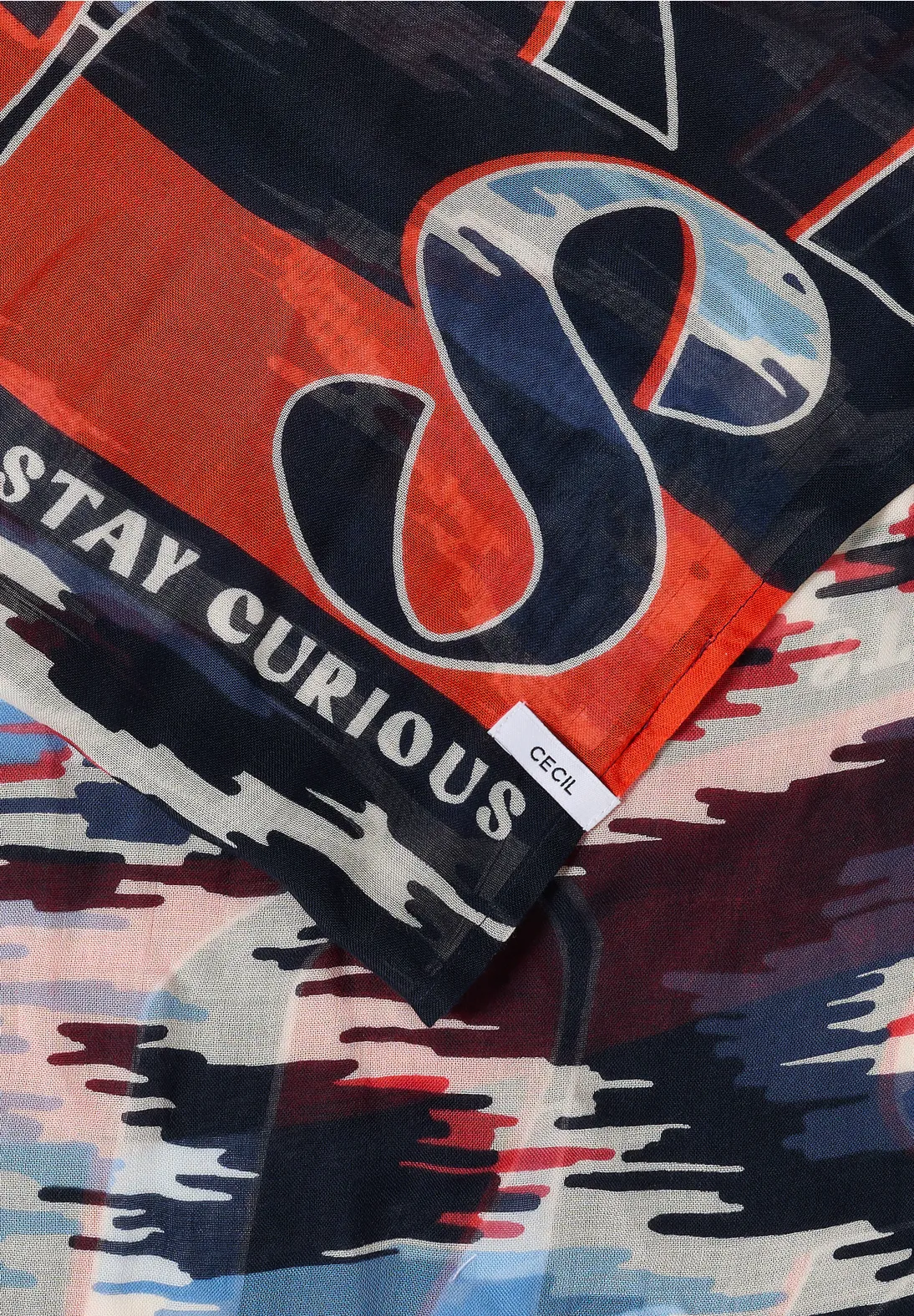 Cecil Print Loop Scarf - Universal Blue