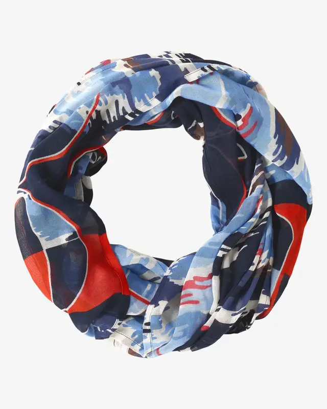 Cecil Print Loop Schal - Universal Blue