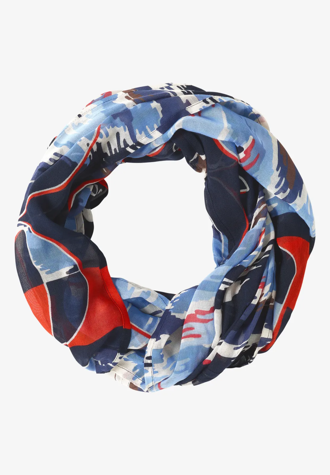 Cecil Print Loop Scarf - Universal Blue
