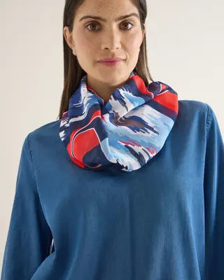 Cecil Print Loop Schal - Universal Blue