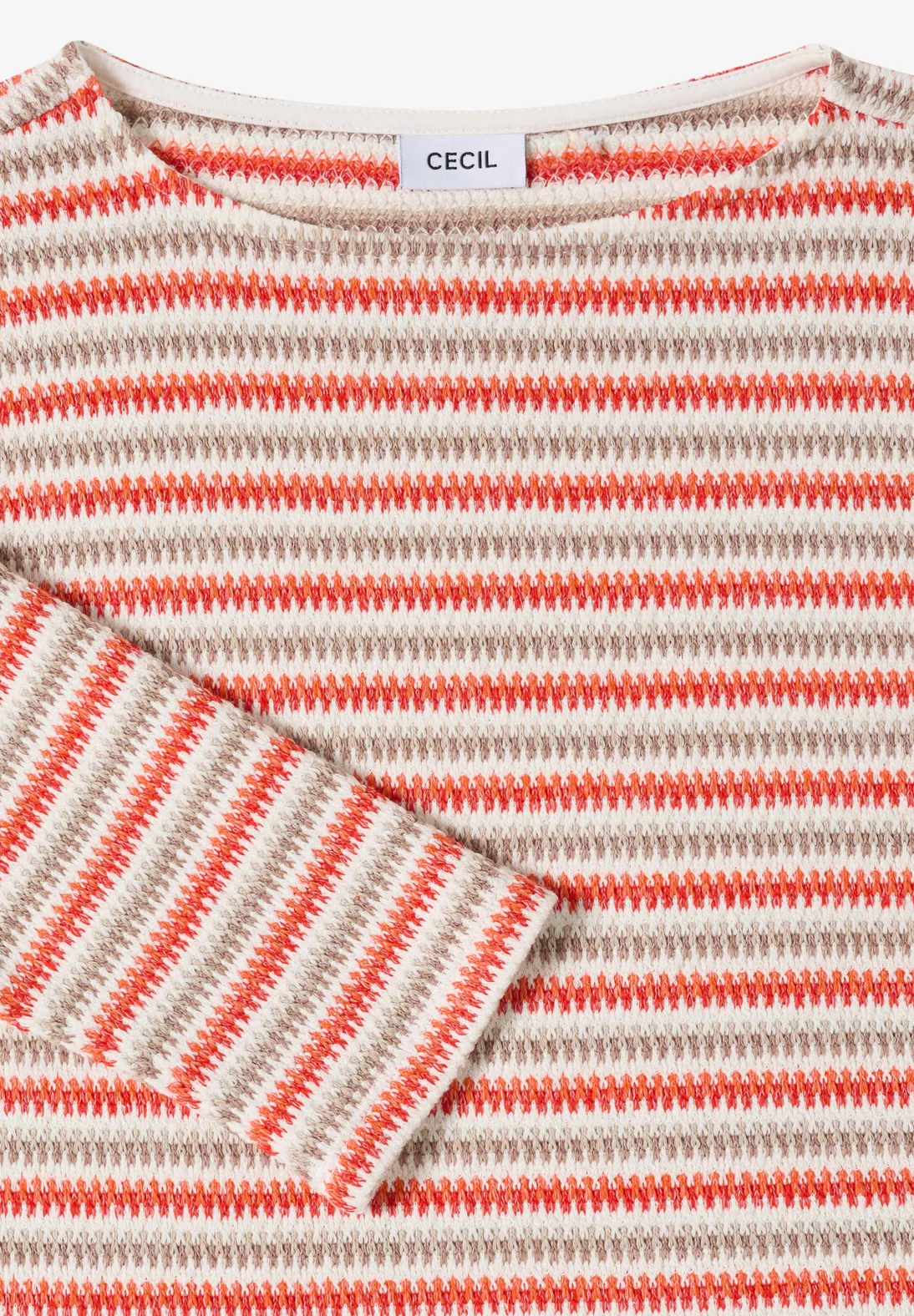 Cecil Striped Structure Shirt - Cherry Tomato Orange