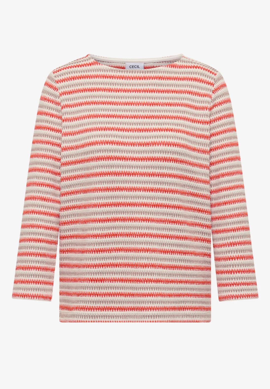 Cecil Striped Structure Shirt - Cherry Tomato Orange