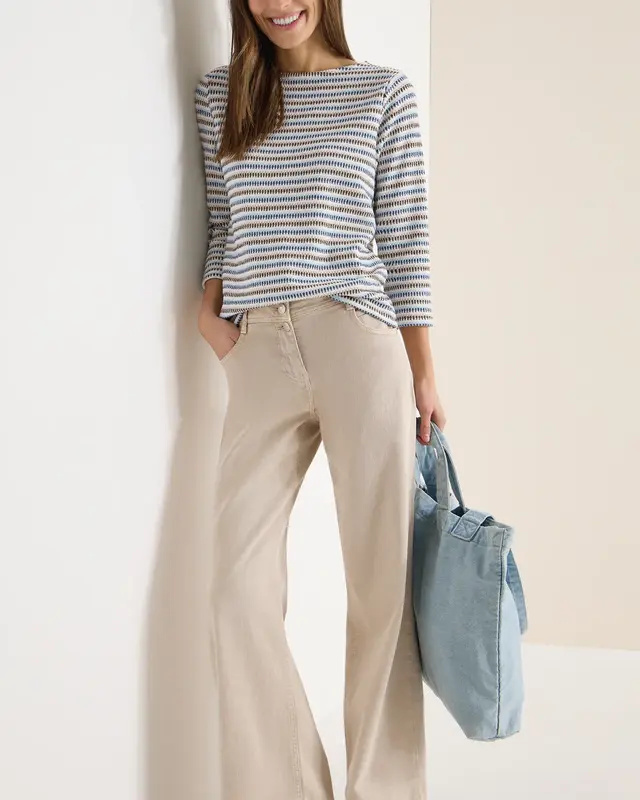 Cecil Gestreept Shirt - Sporty Denim Blue