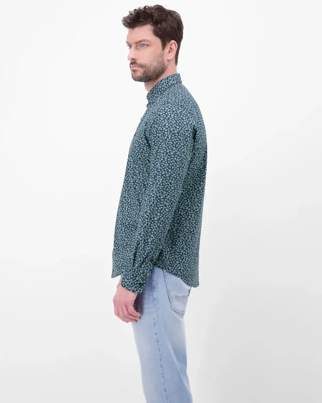 Lerros Stretch Shirt mit Print - Classic Navy