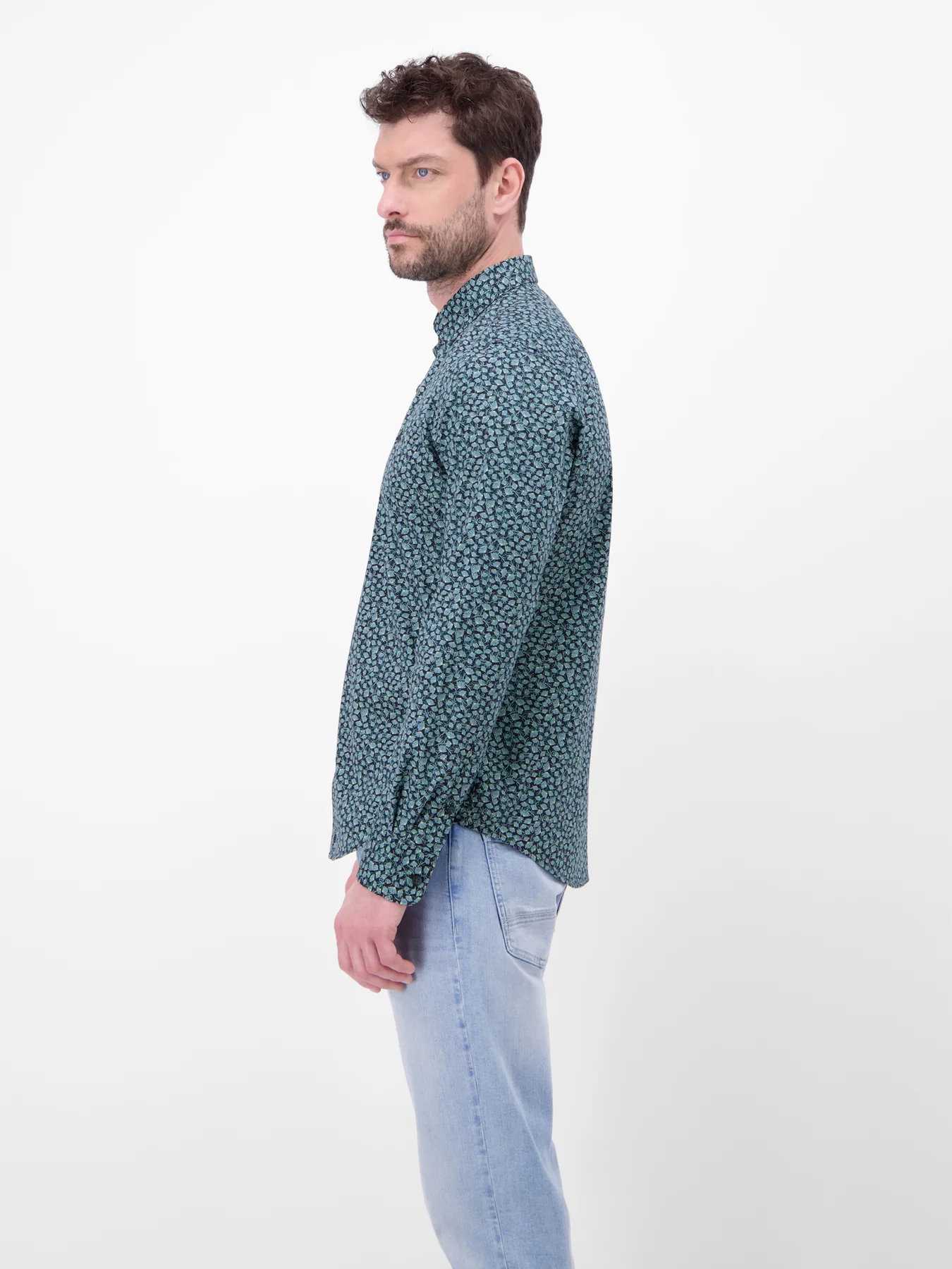 Lerros Stretch Shirt mit Print - Classic Navy