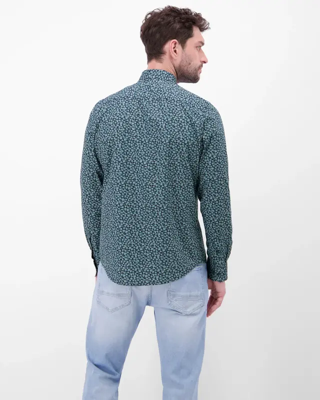 Lerros Stretch Shirt met Print - Classic Navy