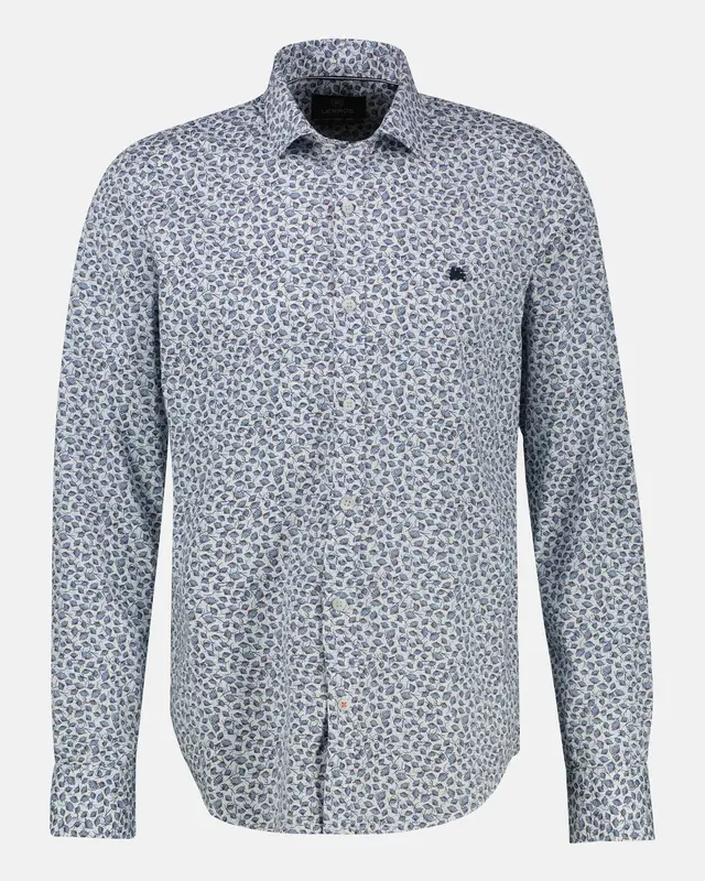 Lerros Stretch Shirt met Print - Broken White