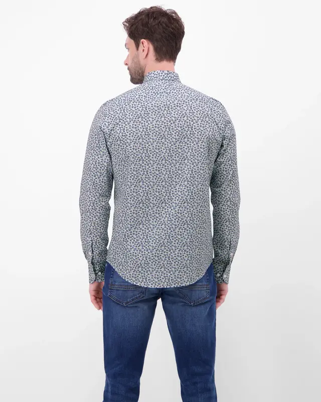 Lerros Stretch Shirt with Print - Broken White