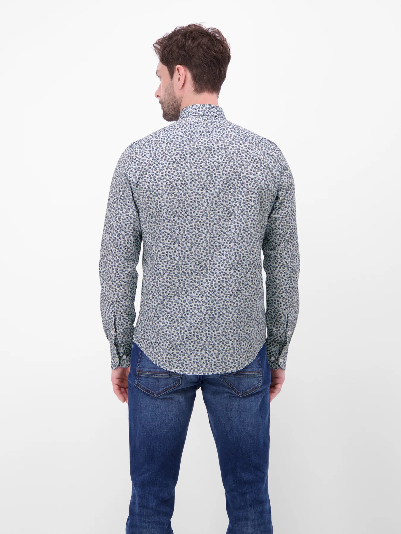 Lerros Stretch Shirt with Print - Broken White