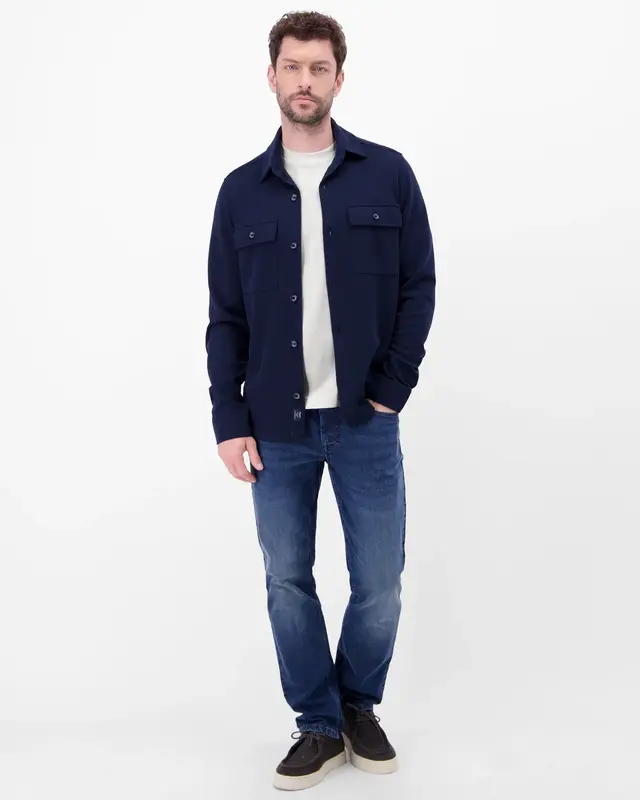 Lerros Katoenen Shirt met Frontprint - Broken White