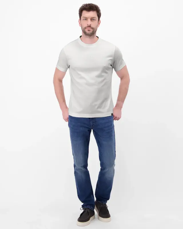 Lerros Katoenen Shirt met Frontprint - Broken White