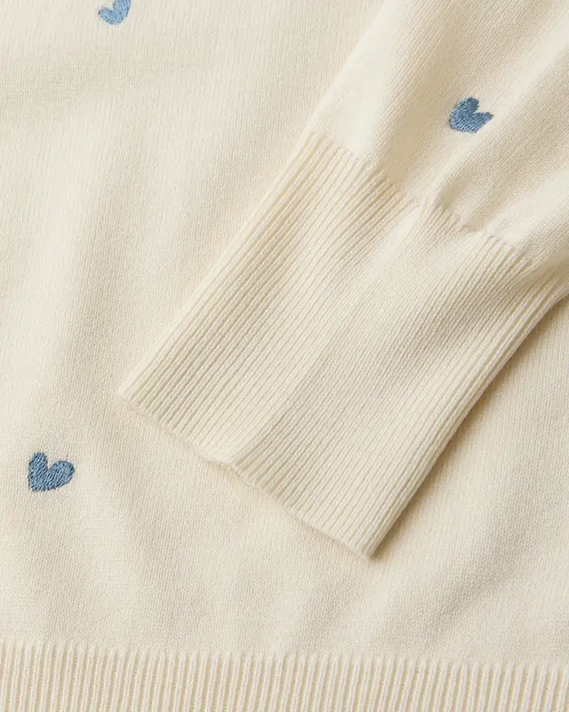 Street One Studio Jumper with Heart Embroidery - Soft Beige