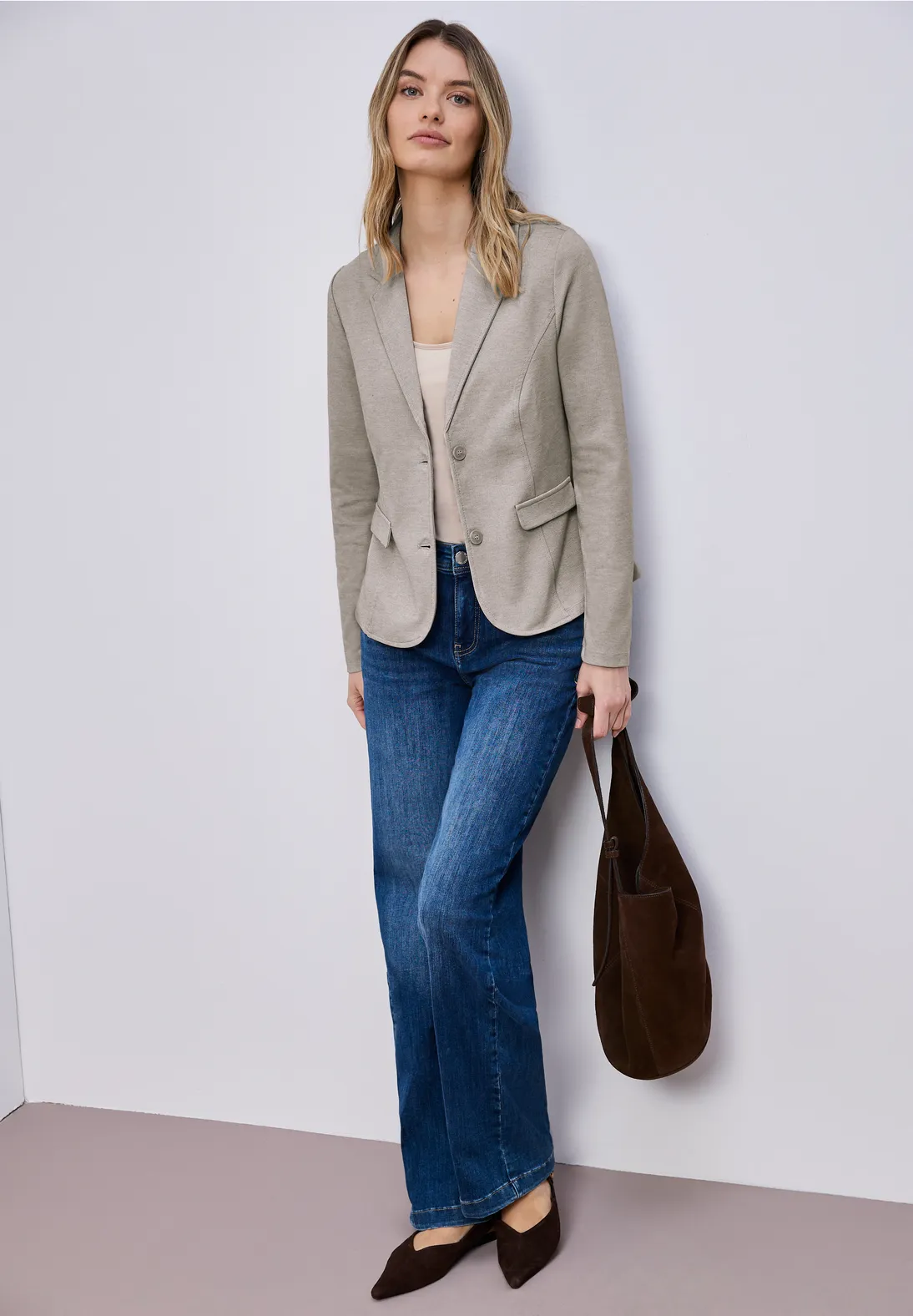 Street One Basic Blazer - Light Terra Mocha