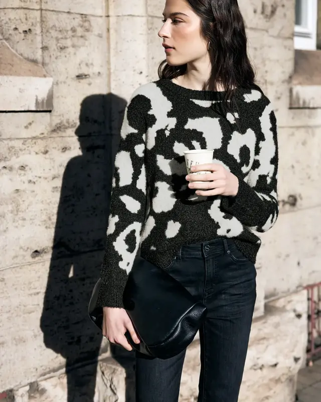 Street One Studio Cosy Round Neck Jumper - Black