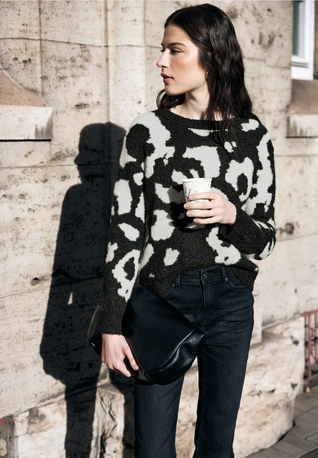 Street One Studio Trui met Ronde Hals - Black