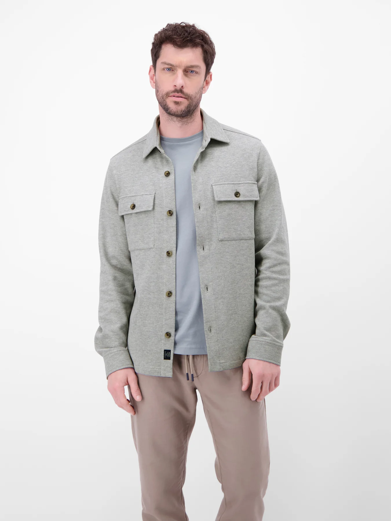 Lerros Hemdjacke Piqué - Storm Grey Melange