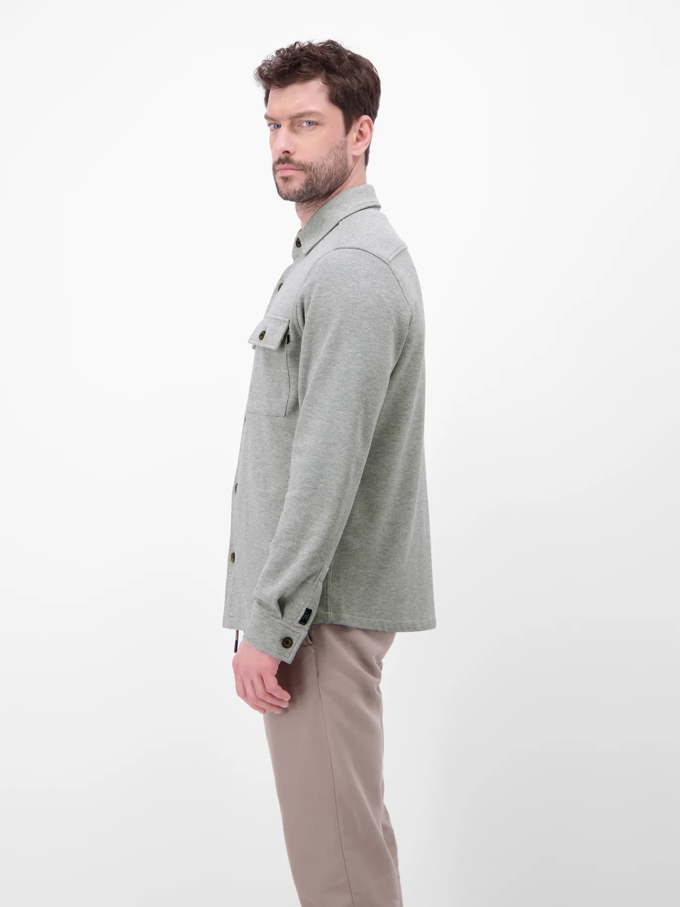Lerros Overhemdjasje Piqué Kwaliteit - Storm Grey Melange