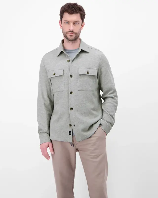 Lerros Shirtjacket Piqué - Storm Grey Melange
