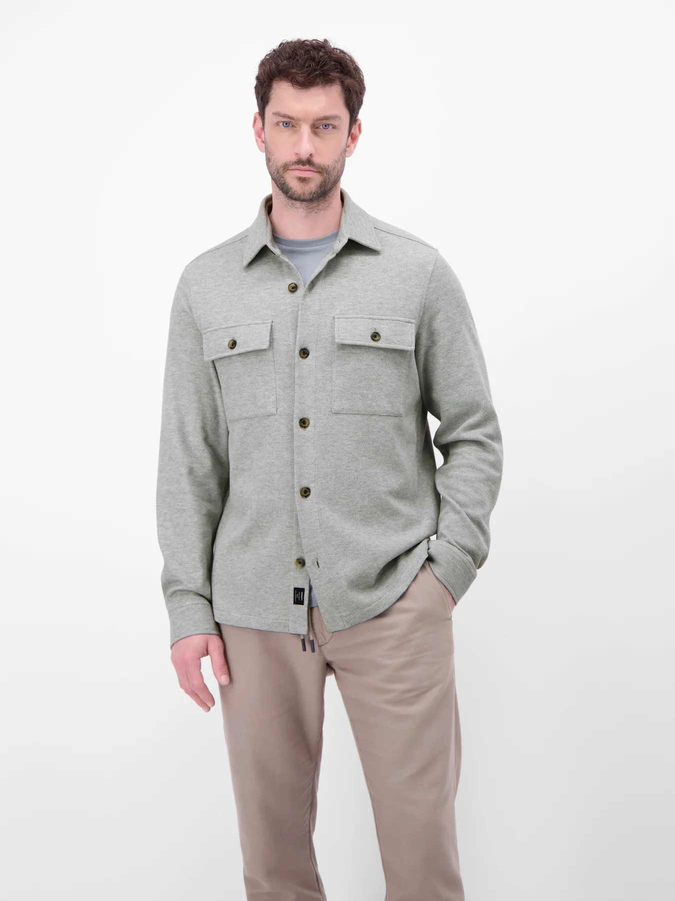 Lerros Shirtjacket Piqué - Storm Grey Melange