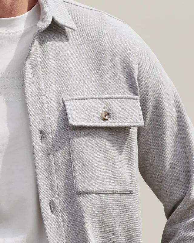 Lerros Hemdjacke Piqué - Storm Grey Melange