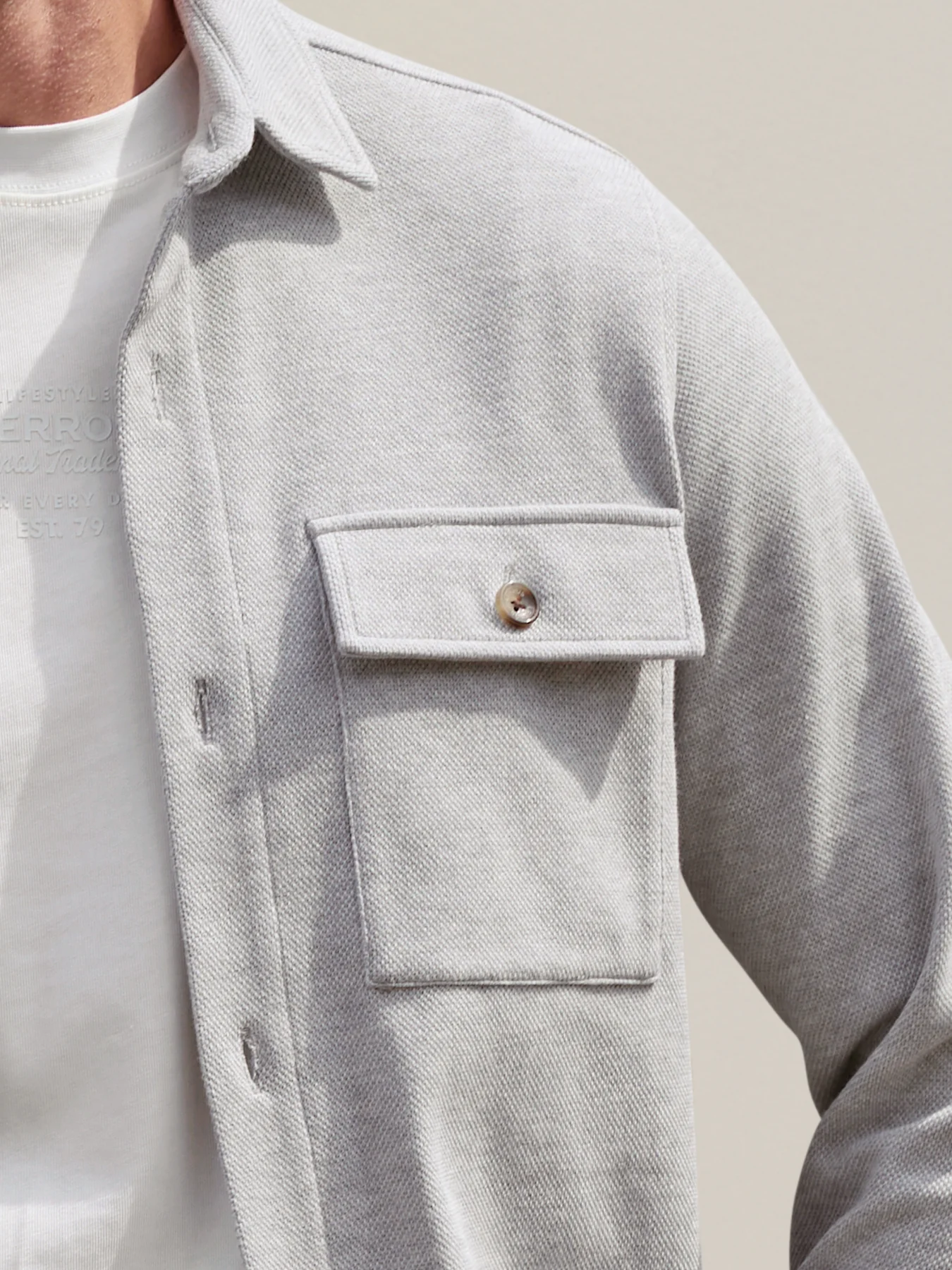 Lerros Hemdjacke Piqué - Storm Grey Melange