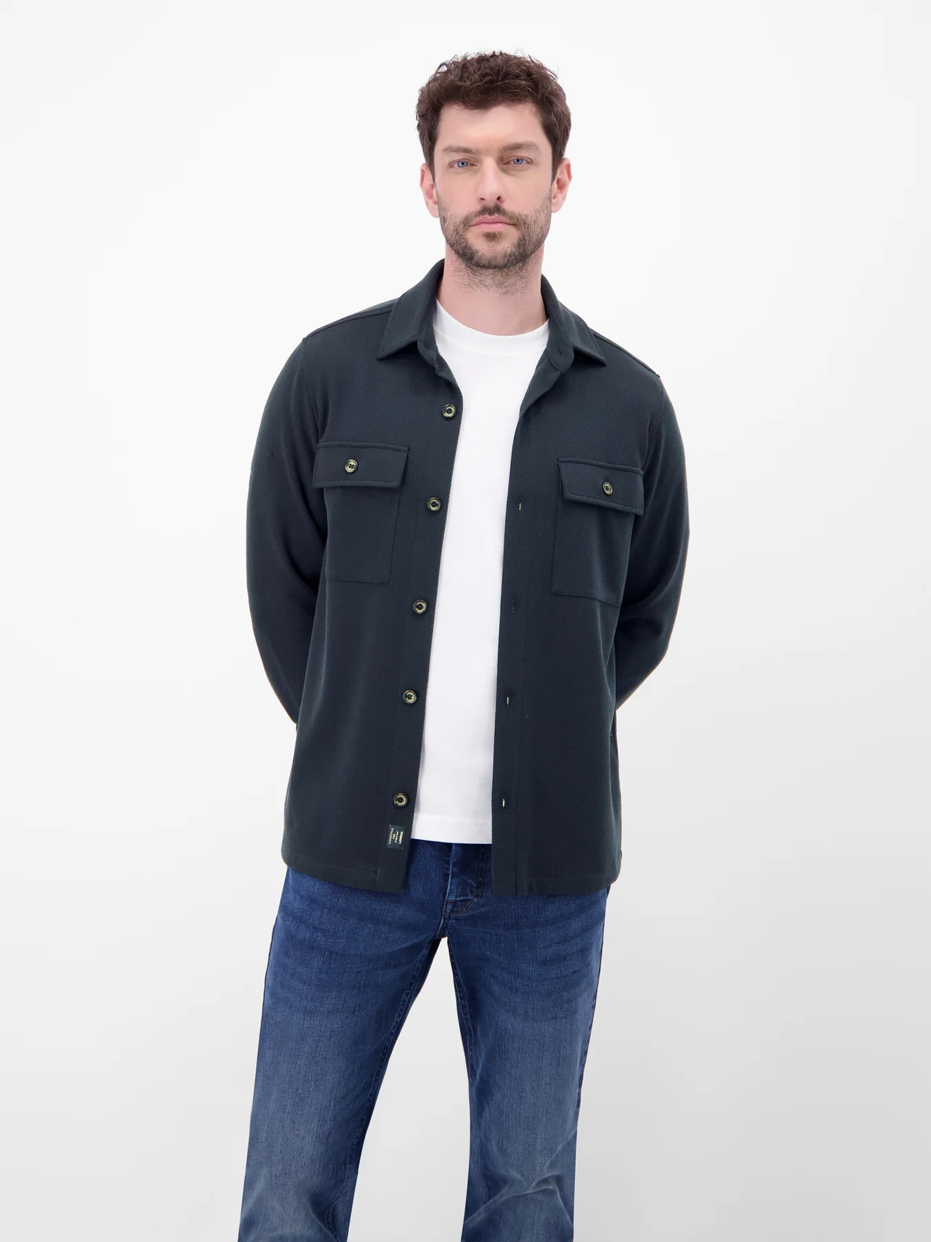 Lerros Hemdjacke Piqué - Classic Navy
