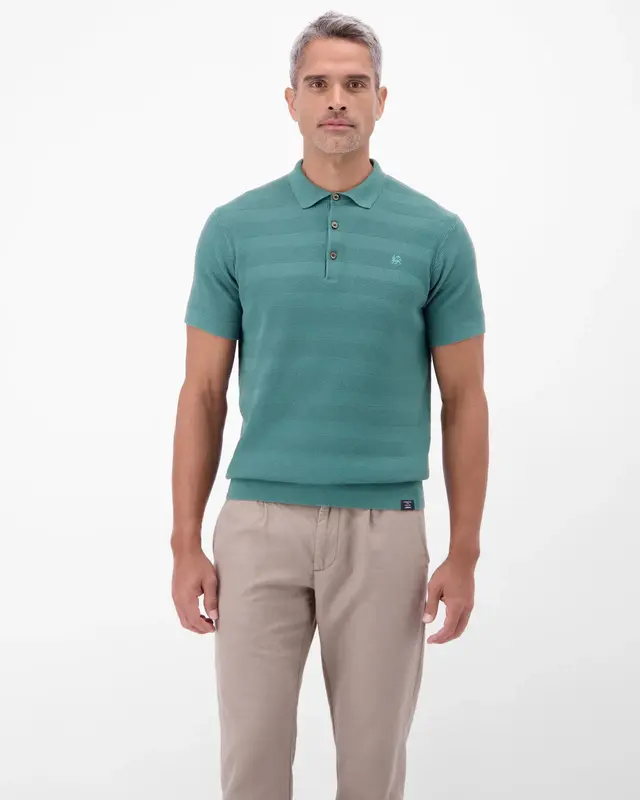 Lerros Unifarbe Poloshirt - Soft Teal